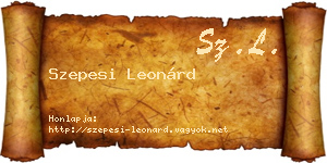 Szepesi Leonárd névjegykártya
