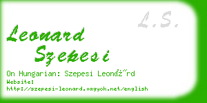 leonard szepesi business card